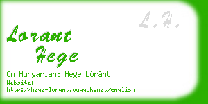 lorant hege business card