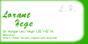 lorant hege business card